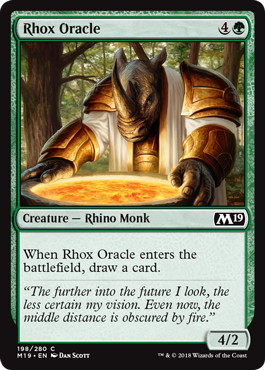 【Foil】《ロウクスの神託者/Rhox Oracle》[M19] 緑C
