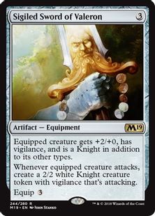 《ヴァレロンの有印剣/Sigiled Sword of Valeron》[M19] 茶R