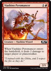 【Foil】《ヴィーアシーノの紅蓮術師/Viashino Pyromancer》[M19] 赤C