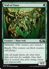 【Foil】《蔦の壁/Wall of Vines》[M19] 緑C