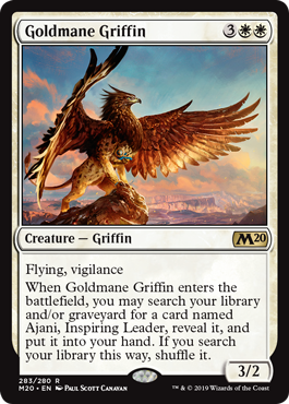 《黄金のたてがみのグリフィン/Goldmane Griffin》[M20] 白R