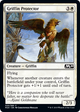 《庇護のグリフィン/Griffin Protector》[M20] 白C