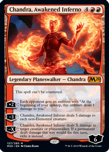 【Foil】■プレリリース■《目覚めた猛火、チャンドラ/Chandra, Awakened Inferno》[M20-PRE] 赤R