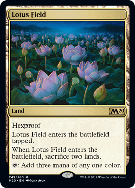 【Foil】《睡蓮の原野/Lotus Field》[M20] 土地R