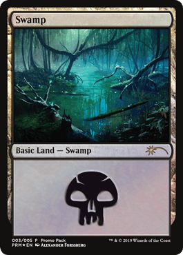 【Foil】《沼/Swamp》(プロモパック)[流星マーク] 土地