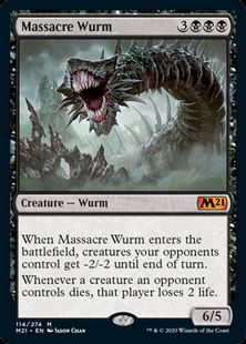 【Foil】■プレリリース■《虐殺のワーム/Massacre Wurm》[M21-PRE] 黒R