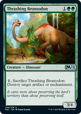 《打ち壊すブロントドン/Thrashing Brontodon》[M21] 緑U