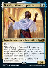 【Foil】■プレリリース■《尊敬される語り手、ニアンビ/Niambi, Esteemed Speaker》[M21-PRE] 金R