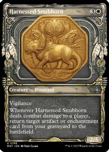 【ハロー・Foil】(188)《装具つなぎの短角獣/Harnessed Snubhorn》[MAT-BF] 白U