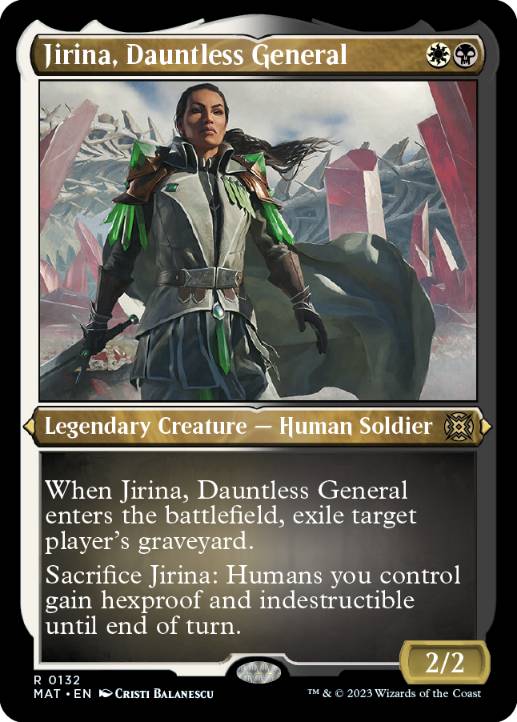 【エッチング・Foil】(132)《不屈の将軍、ジリーナ/Jirina, Dauntless General》[MAT-BF] 金R