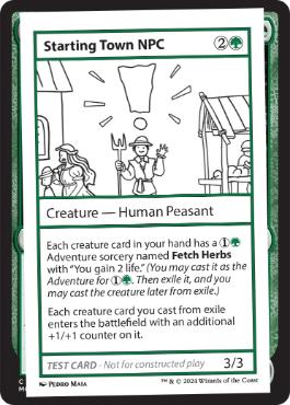(347)■エンブレムなし■《Starting Town NPC(Play Test Card)》[Mystery Booster Playtest Cards] 緑C