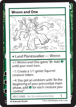 (385)■エンブレムなし■《Wrenn and One(Play Test Card)》[Mystery Booster Playtest Cards] 土地C