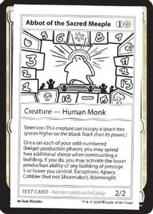 (271)■エンブレムなし■《Abbot of the Sacred Meeple(Play Test Card)》[Mystery Booster Playtest Cards] 白C