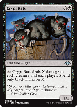 【Foil】(084)《墓所のネズミ/Crypt Rats》[MH1] 黒U