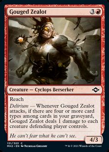【Foil】(131)《抉られた盲信者/Gouged Zealot》[MH2] 赤C