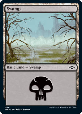 【Foil】(486)《沼/Swamp》[MH2] 土地