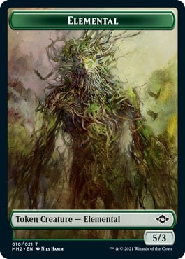 【Foil】(010)《エレメンタルトークン/Elemental token》[MH2] 緑