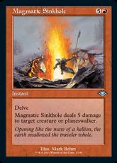 【Foil】(017)■旧枠■《マグマの陥没孔/Magmatic Sinkhole》[MH1-RT] 赤U