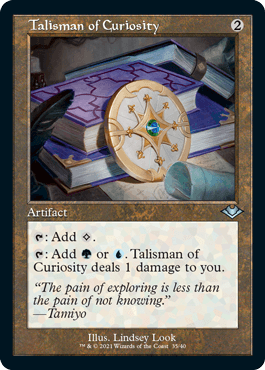 【Foil】(035)■旧枠■《好奇のタリスマン/Talisman of Curiosity》[MH1-BF] 茶U