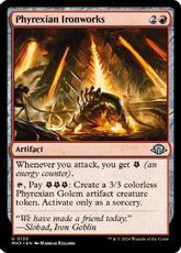 (130)《ファイレクシアの鉄工所/Phyrexian Ironworks》[MH3] 赤U