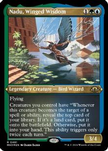 【エッチング・Foil】(491)《有翼の叡智、ナドゥ/Nadu, Winged Wisdom》[MH3-BF] 金R