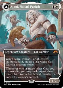 【テクスチャー・Foil】(468)■ボーダーレス■《ナカティルの最下層民、アジャニ/Ajani, Nacatl Pariah》/《ナカティルの報復者、アジャニ/Ajani, Nacatl Avenger》[MH3-BF] 白R