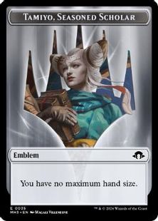 【Foil】(035)《紋章(老練の学匠、タミヨウ)/Emblem Tamiyo, Seasoned Scholar》[MH3]