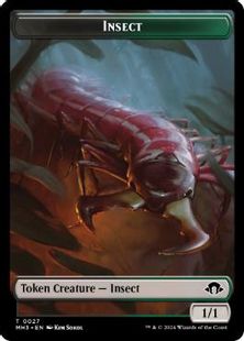 【リップル・Foil】(043/021)《昆虫+ゾンビトークン/Insect+Zombie Token》[MH3] 金/黒