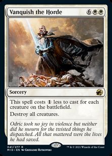 【Foil】■プレリリース■《大群退治/Vanquish the Horde》[MID-PRE] 白R