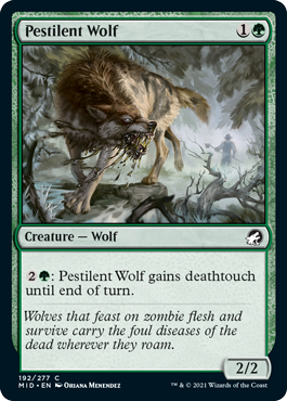 【Foil】(192)《伝染病の狼/Pestilent Wolf》[MID] 緑C