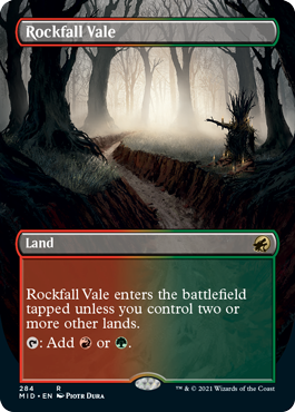 【Foil】(284)■ボーダーレス■《落石の谷間/Rockfall Vale》[MID-BF] 土地R
