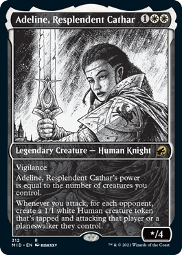 【Foil】(312)■ショーケース■《輝かしい聖戦士、エーデリン/Adeline, Resplendent Cathar》[MID-BF] 白R