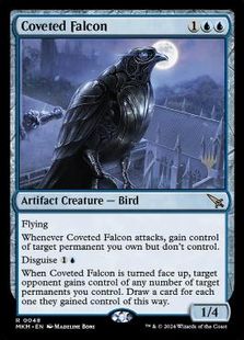 【Foil】(048)■プロモスタンプ付■《切望の隼/Coveted Falcon》[Pスタンプ_MKM] 青R