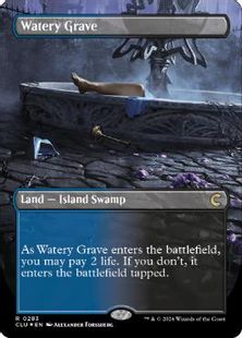 Foil】(283)□ボーダーレス□《湿った墓/Watery Grave》[CLU] 土地R 