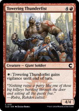(151)《そびえ立つ雷拳/Towering Thunderfist》[CLU] 赤C