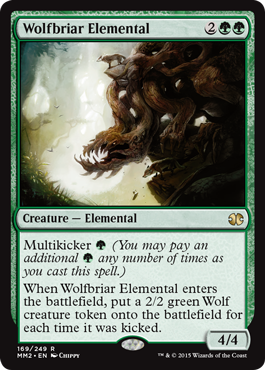 【Foil】《狼茨の精霊/Wolfbriar Elemental》[MM2] 緑R