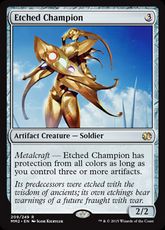 【Foil】《刻まれた勇者/Etched Champion》[MM2] 茶R