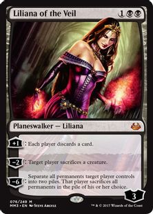 【Foil】《ヴェールのリリアナ/Liliana of the Veil》[MM3] 黒R