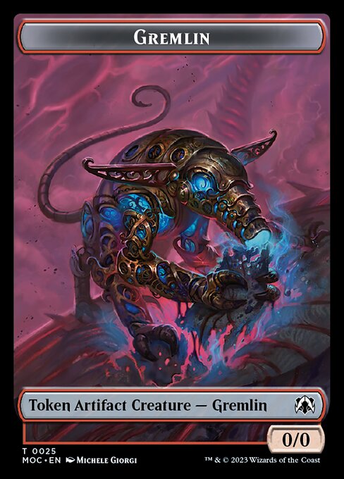 (025/020)《グレムリン+宝物トークン/Gremlin+Treasure token》[MOC] 赤/茶