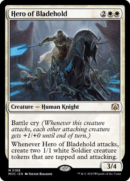 (188)《刃砦の英雄/Hero of Bladehold》[MOC] 白R