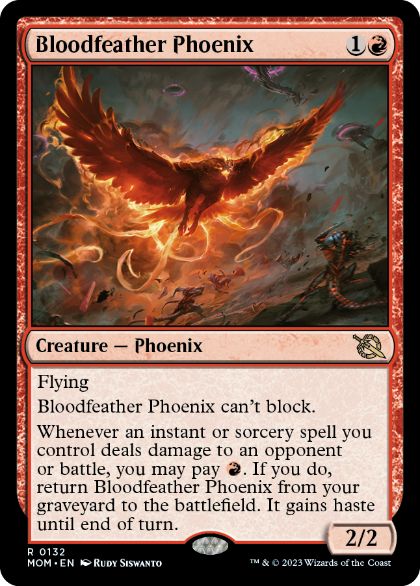 【Foil】(132)《血羽根のフェニックス/Bloodfeather Phoenix》[MOM] 赤R