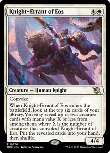 【Foil】(026)■プレリリース■《イーオスの遍歴の騎士/Knight-Errant of Eos》[MOM] 白R