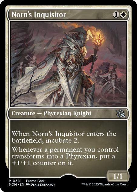 【Foil】(381)《ノーンの審問官/Norn's Inquisitor》(プロモパック)[MOM-P] 白U