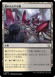 【Foil】(272)《磨かれたやせ地/Scoured Barrens》[MOM] 土地C