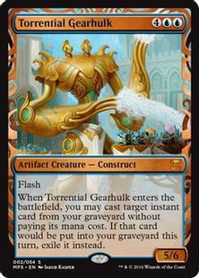 Foil】《奔流の機械巨人/Torrential Gearhulk》※部分光沢[MPS] 青R 