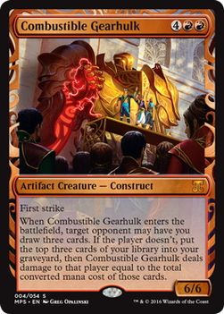 【Foil】《焼却の機械巨人/Combustible Gearhulk》※全面光沢[MPS] 赤R