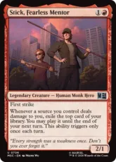 【Foil】(706)《恐れ知らずの導師、スティック/Stick, Fearless Mentor》[MSC] 赤U