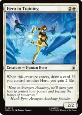 【Foil】(016)《修行中のヒーロー/Hero in Training》[MSH] 白C
