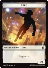 【Foil】(002/020)《英雄+ロボット・悪人トークン/Hero+Robot Villain Token》[MSH] 白/茶