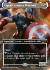 【Foil】(505)■ボーダーレス■《不屈の盾、キャプテン・アメリカ/Captain America, Unbowed》[MSC] 白R